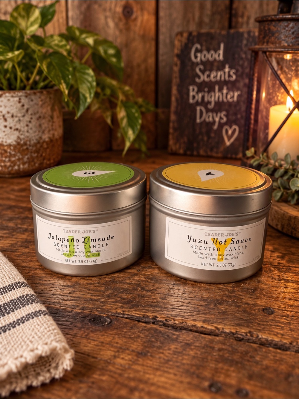 Trader Joe’s Scented Candles 2.5 ounces Each Two Candles